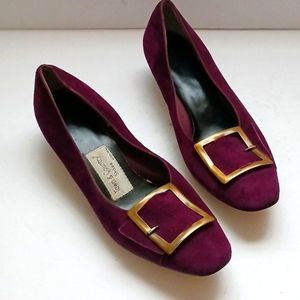 Town & Country vintage purple faux-suede Bishop shoes-sz 7 1/2